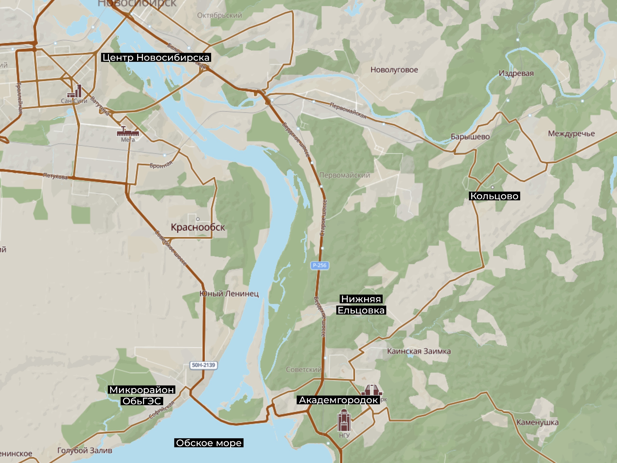 Новосибирск и его окрестности